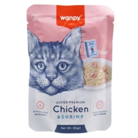 Wanpy Super Premium Cat Pouch Chicken & Shrimp 85gm