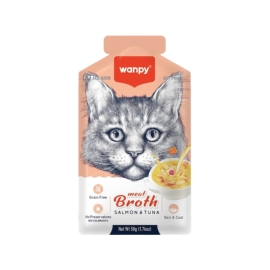Wanpy Meat Broth Cat Pouch Tuna & Salmon 50gm