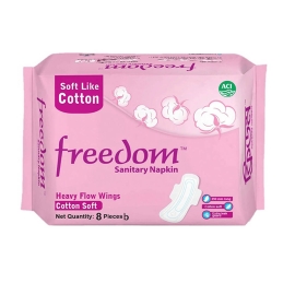 Freedom Sanitary Napkin Heavy Flow Cotton 8 pads