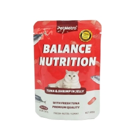 Petmetro Balance Nutrition Tuna & Shrimp Pouch 85 gm