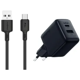 Oraimo 18w 2port Fast Charger With Type-B Cable (OCW-5183E+M53)- Black