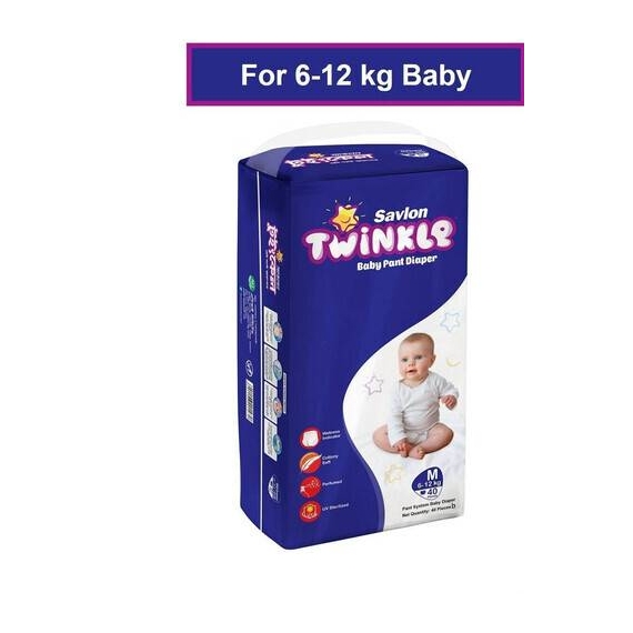 Savlon Twinkle Baby Pant Diaper Medium 24 pcs