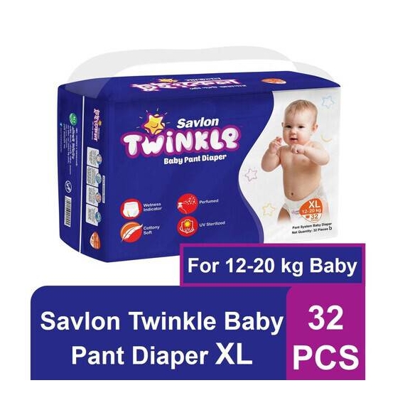 Savlon Twinkle Baby Pant Diaper XL 32 pcs