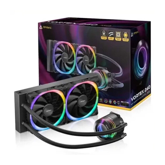 Antec Vortex 240 ARGB All-in-One Liquid CPU Cooler, 4 image