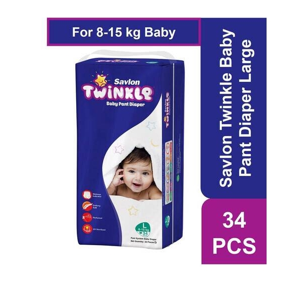 Savlon Twinkle Baby Pant Diaper Large 34 pcs
