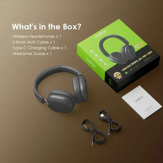 Oraimo BoomPop Lite Wireless Bluetooth Headphone (OHP-317) - Speed Black, 2 image
