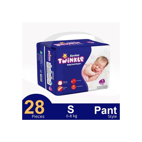 Savlon Twinkle Baby Pant Diaper Small 28 pcs