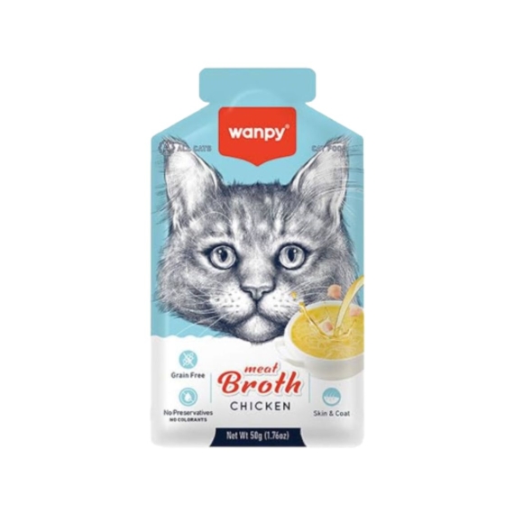 Wanpy Meat Broth Cat Pouch Chicken 50 gm