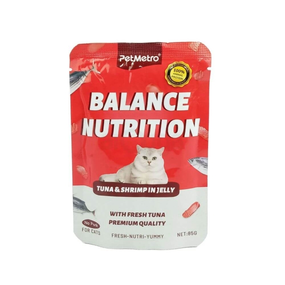 Petmetro Balance Nutrition Tuna & Shrimp Pouch 85 gm