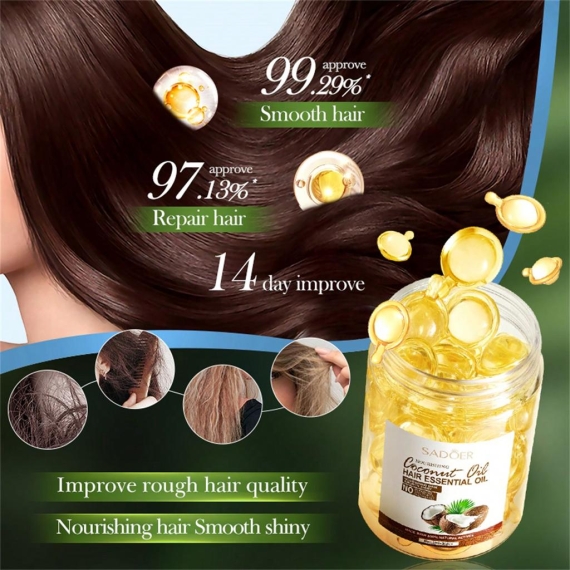 SADOER Nourishing Coconut Hair Essential Oil Capsule - 30pcs, 2 image