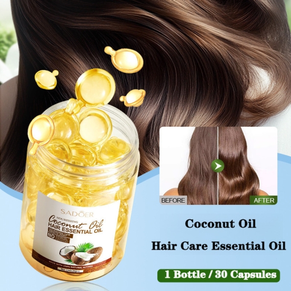 SADOER Nourishing Coconut Hair Essential Oil Capsule - 30pcs, 3 image